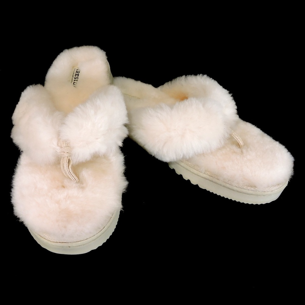 FIRESIDE ⚜WOMEN'S WHITE LAMB FUR SLIPPERS
